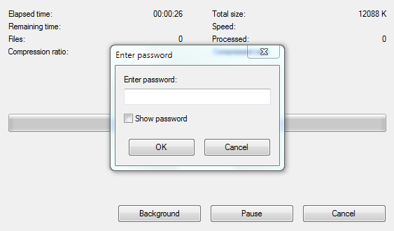 password protect zip file windows 10 7zip