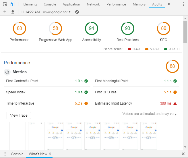 Google Chrome Audit Tool Lighthouse