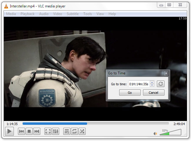 vlc media player keyboard shortcuts jump backward