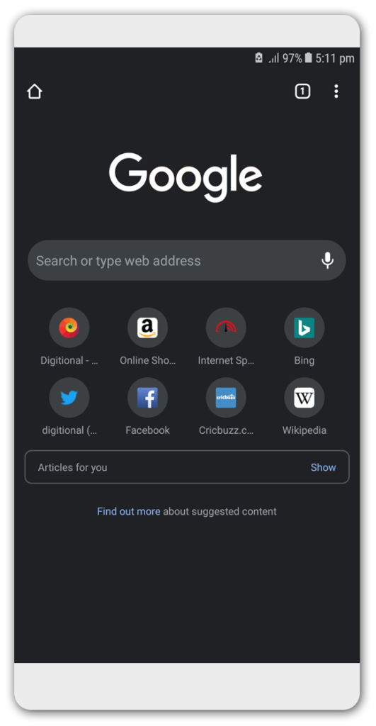 dark mode google chrome android