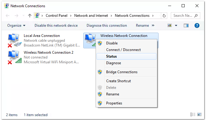 Network Connection Status