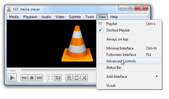 vlc media player record between two times