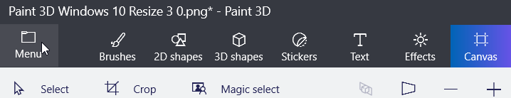 resize an image in paint 3d