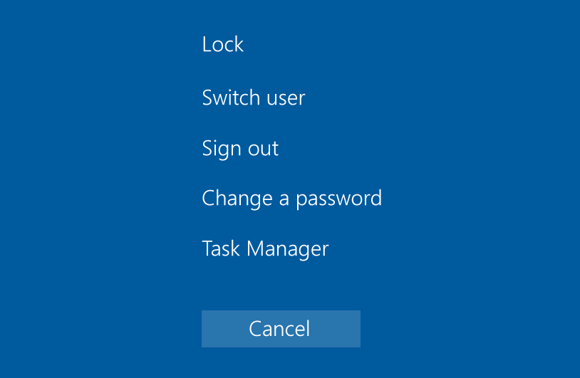 Alt Ctrl Del to Lock Windows 10