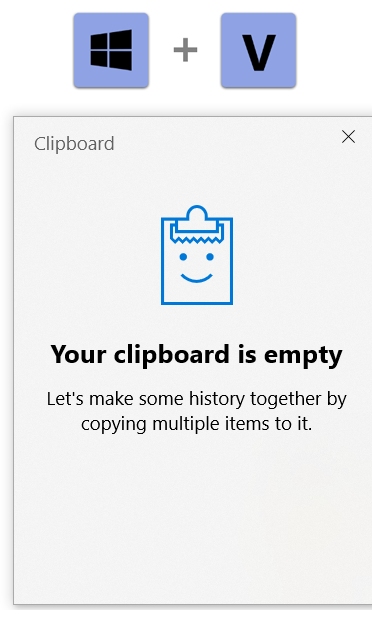 Activate Clipboard History in Windows 10