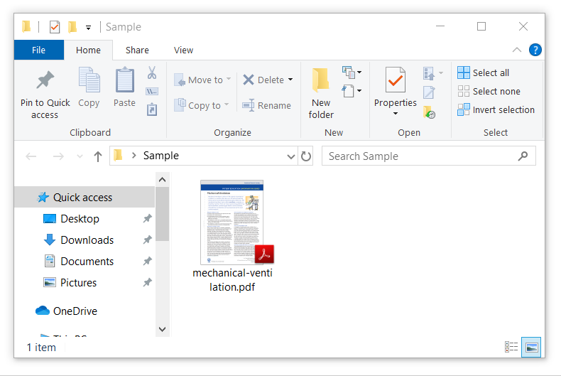 windows 10 file explorer pdf preview not working