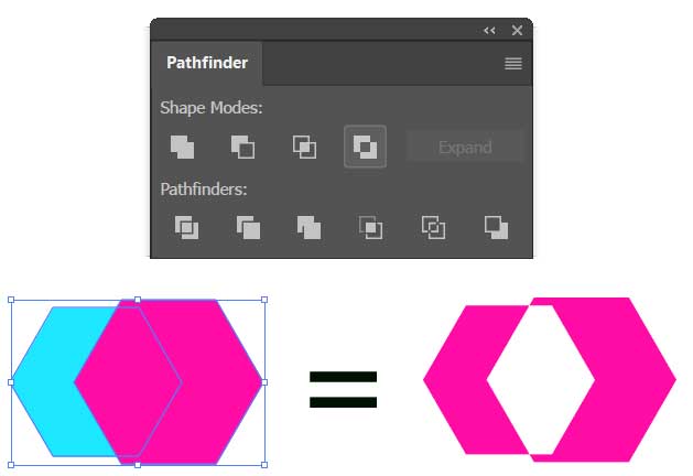 При работе в программе illustrator команда exclude