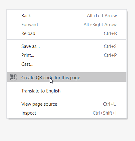 Share links as QR Codes in Google Chrome without extensions - Digitional
