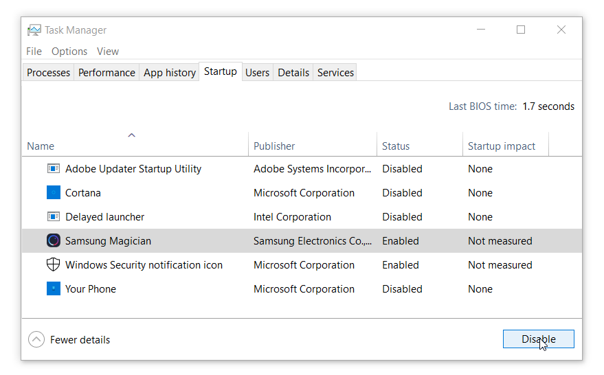 select programs to run at startup windows 10