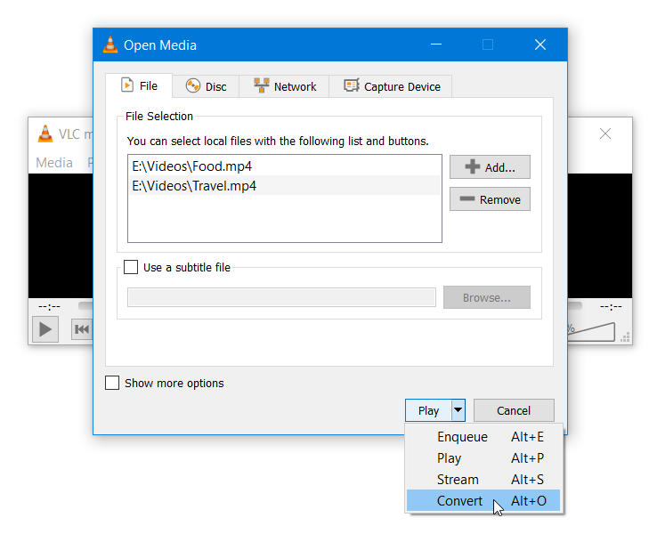 how to convert video files in vlc player