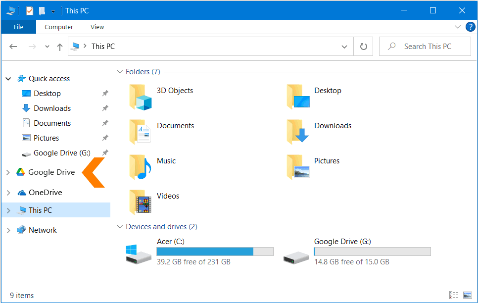 google drive windows explorer