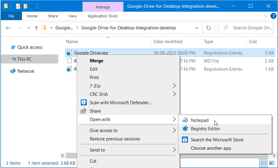 google drive windows 10 file explorer