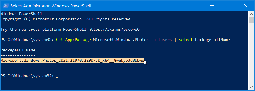 restore windows photo viewer windows 10 powershell