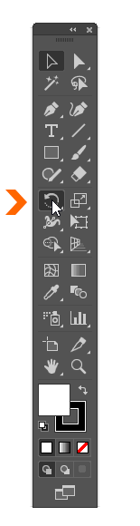 Rotate tool in the toolbar of Adobe Illustrator