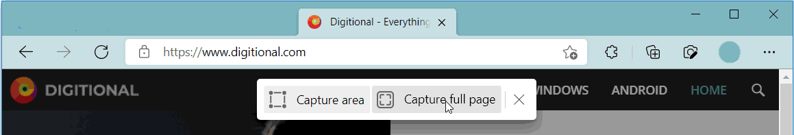 Capture Full page screenshots in edge