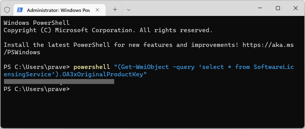 windows 11 change product key command line