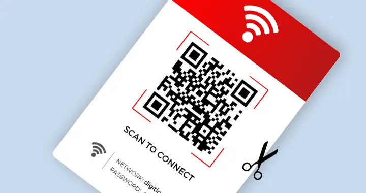 make wi-fi wifi QR code and connect smartphone to internet router.